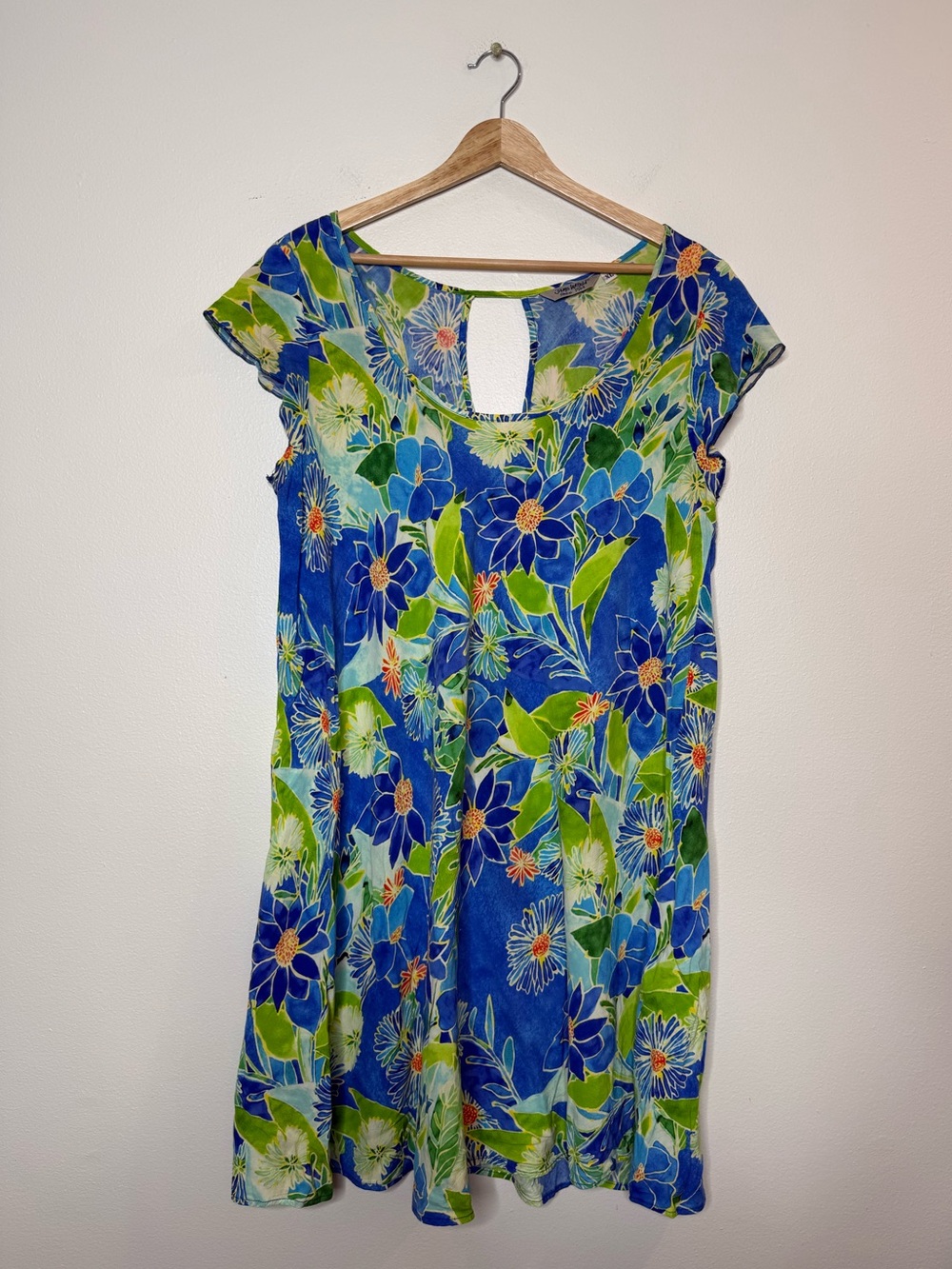 Jams World Bluebell Tropical Floral Swing Shift Flowy Dress size XL